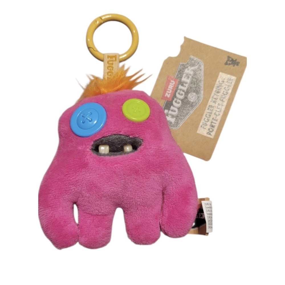Zuru Fuggler Keyring Sasquoosh Unisex Small Pink New Button Eyes Teeth Keychain